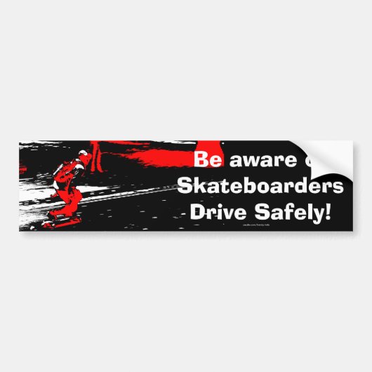 Street Skater - Skateboarder Bumpersticker (Voorkant)