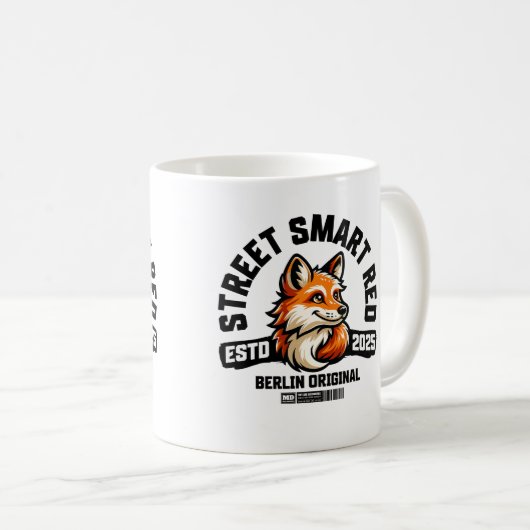 Street Smart Red Fox – Berlin Original Urban Vibes Koffiemok (Voorkant rechts)