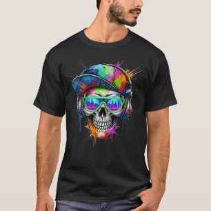 Street Soul Skull met hoofdtelefoon Graffiti T-shirt