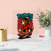 Street Style Beagle Skateboarding Graffiti Art Acryl Bord (Huwelijk)