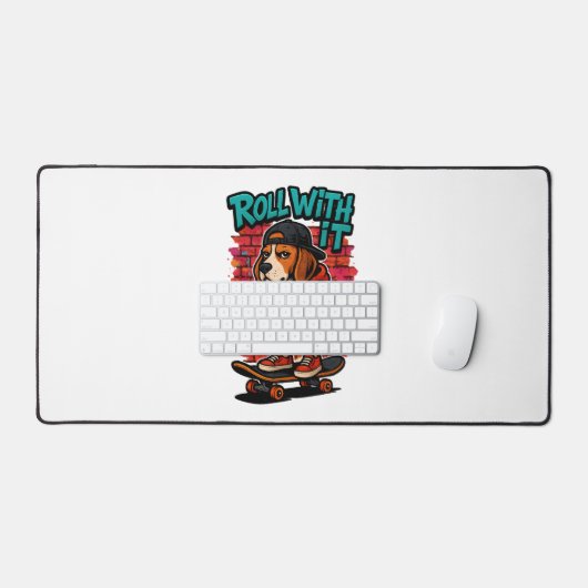 Street Style Beagle Skateboarding Graffiti Art Bureaumat (Keyboard & Muis)
