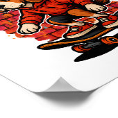 Street Style Beagle Skateboarding Graffiti Art Poster (Hoek)