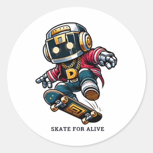 Street Style Skate Serie Ronde Sticker (Voorkant)