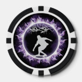 Street Style Skateboarder Paarse Poker Game Chip (Voorkant)