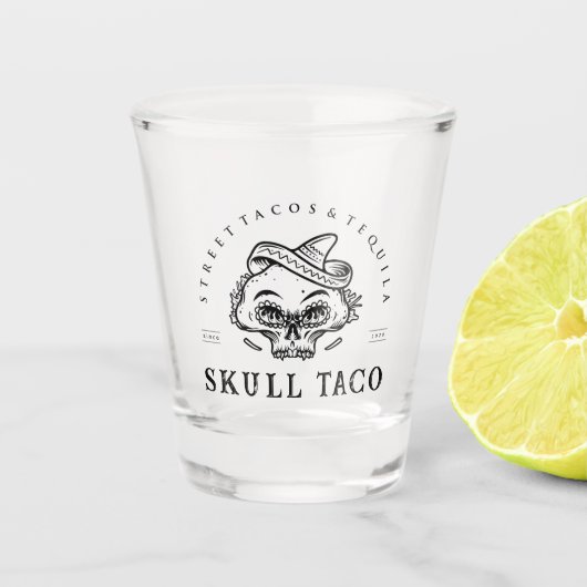Street Tacos & Tequila- Skull Taco Shot Glas (Voorkant)