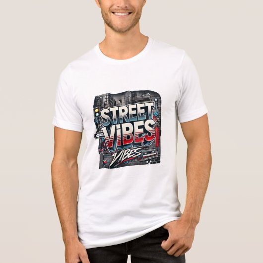 Street Vibes | Urban Graffiti Art Tri-Blend Shirt (Voorkant)