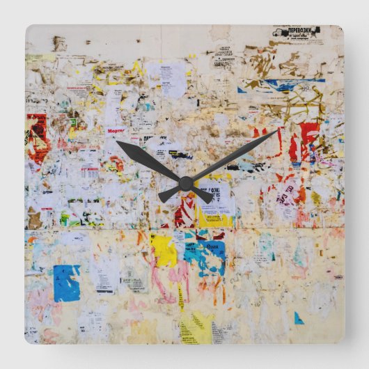 Street Wall Vierkante Klok (Voorkant)