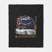 Street Warrior Samurai - Skyline Driver Fleece Deken (Voorkant)