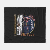 Street Warrior Samurai - Skyline Driver Fleece Deken (Voorkant (Horizontaal))