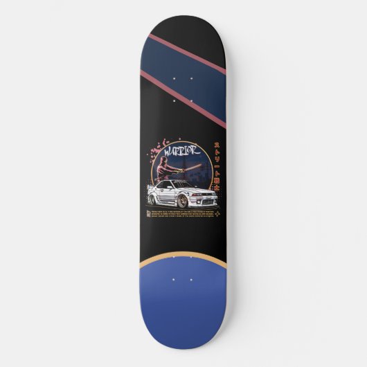 Street Warrior Samurai - Skyline Driver Persoonlijk Skateboard (Voorkant)