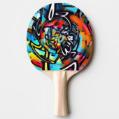 Streetart Chaos Colorful Graffiti Tafeltennisbatje (Achterkant)