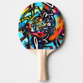 Streetart Chaos Colorful Graffiti Tafeltennisbatje (Voorkant)