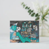 Streetart: gekke, grappige ierse koffie Graffiti Briefkaart (Staand voorkant)