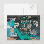 Streetart: gekke, grappige ierse koffie Graffiti Briefkaart (Voorkant / Achterkant)