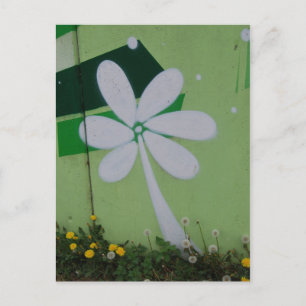 Streetart Postkarte Blumen-Graffiti Briefkaart