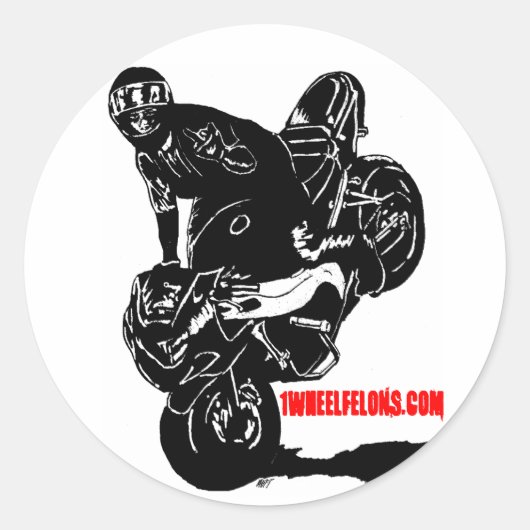 Streetbike stunt stickers F-U, 1wheelfelons.com (Voorkant)