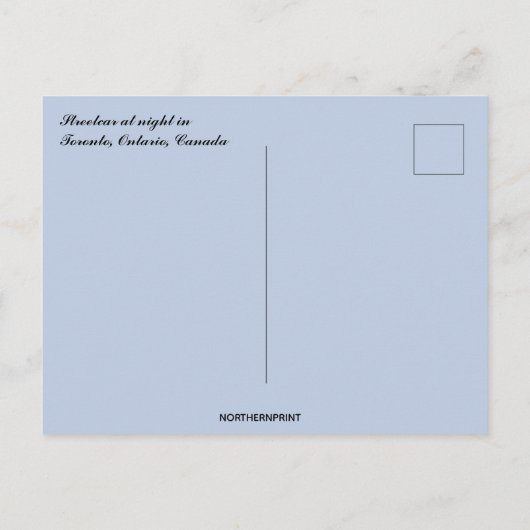 Streetcar bij nacht in Toronto Ontario Briefkaart (Achterkant)