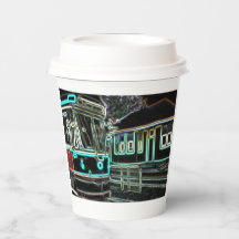 Streetcar bij Railway stn Paper cup