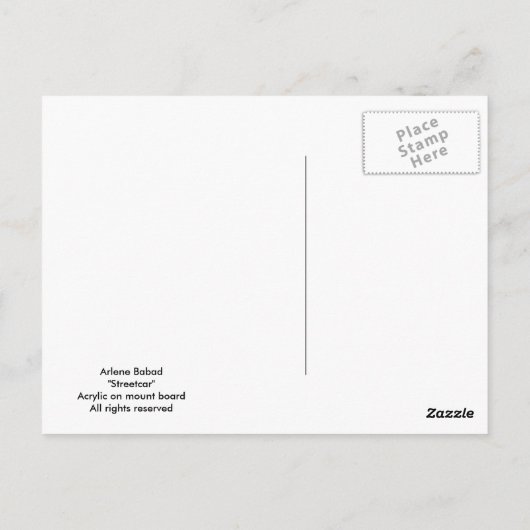 Streetcar, Briefkaart (Achterkant)