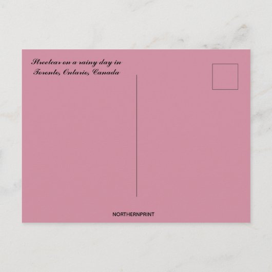 Streetcar in de regen in Toronto Ontario Briefkaart (Achterkant)