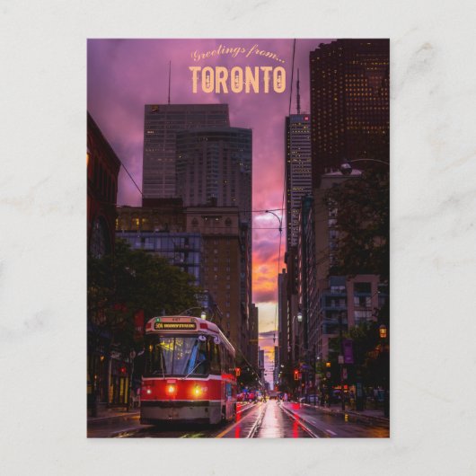 Streetcar in de regen in Toronto Ontario Briefkaart (Voorkant)