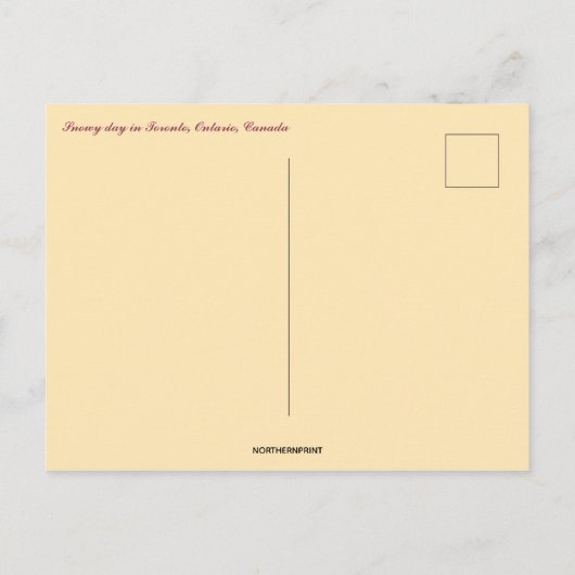 Streetcar op een sneeuwdag in Toronto Ontario Briefkaart (Achterkant)