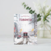 Streetcar op een sneeuwdag in Toronto Ontario Briefkaart (Staand voorkant)
