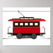 Streetcar Trolley Tram Kinder Décor Print Poster
