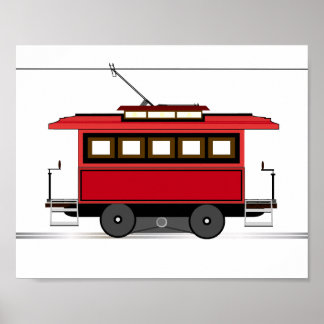 Streetcar Trolley Tram Kinder Décor Print Poster