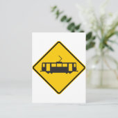 Streetcar Warning Highway Sign Briefkaart (Staand voorkant)
