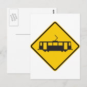 Streetcar Warning Highway Sign Briefkaart (Voorkant / Achterkant)