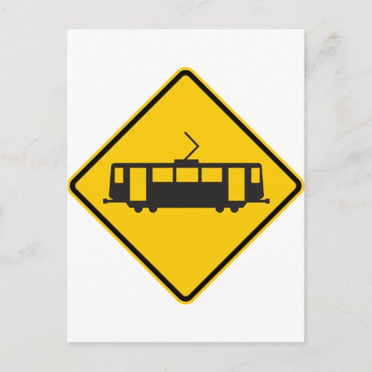 Streetcar Warning Highway Sign Briefkaart (Voorkant)