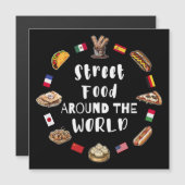 Streetfood over de hele wereld magnetische uitnodiging (Voorkant / Achterkant)