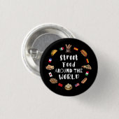 Streetfood over de hele wereld ronde button 3,2 cm (Voorkant /achterkant)