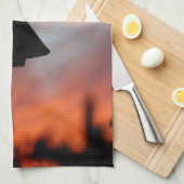 Streetlight Silhouette Sunset Twill Cotton Kitchen Theedoek (Quarter Fold)