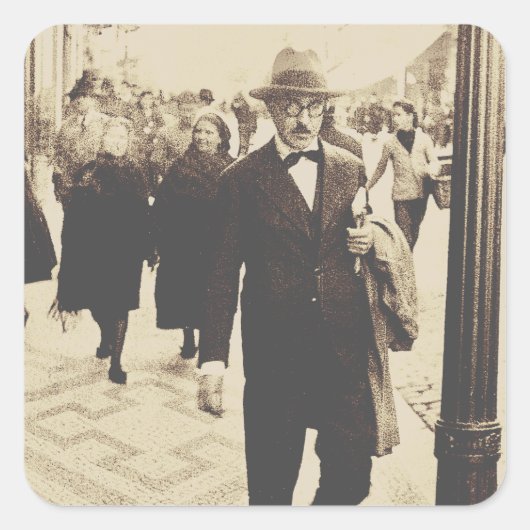 Streets in Lissabon (Fernando Pessoa) Square Stick Vierkante Sticker (Voorkant)
