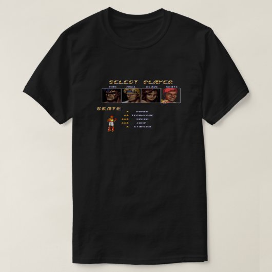 Streets of Rage 2 - Select Skate  T-shirt (Design voorkant)