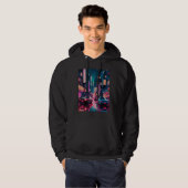Streets of Tokyo Japan Night Scene With Lights - V Hoodie (Voorkant volledig)