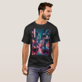 Streets of Tokyo Japan Night Scene With Lights - V T-shirt (Voorkant volledig)
