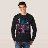 Streets of Tokyo Japan Night Scene With Lights - V T-shirt (Voorkant volledig)