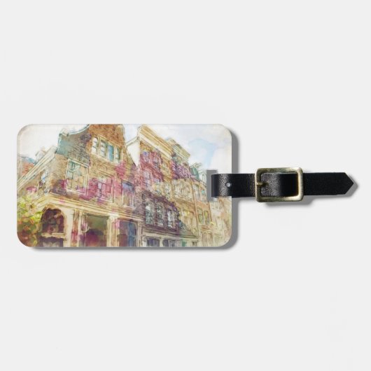 Streets van het oude Amsterdam Bagagelabel (Voorkant horizontaal)