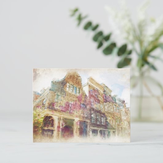 Streets van het oude Amsterdam Briefkaart (Staand voorkant)