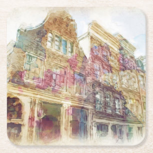 Streets van het oude Amsterdam Kartonnen Onderzetters