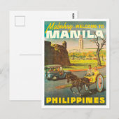 Streets van Manila, Filipijnen, vintage-reis Briefkaart (Voorkant / Achterkant)