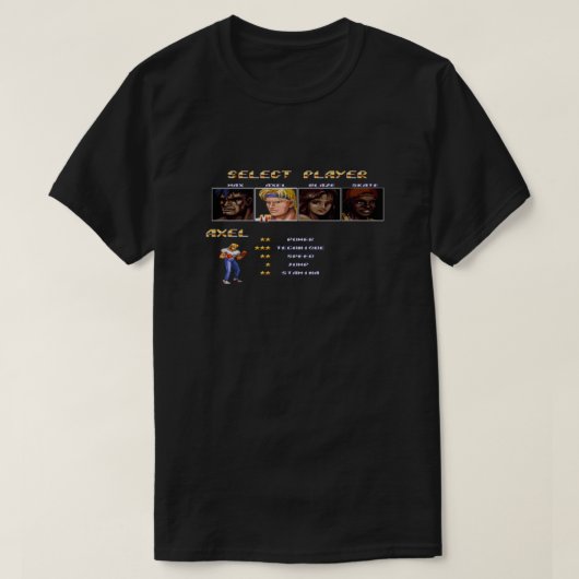 Streets van Rage 2 - Selecteer essentiële as T-shirt (Design voorkant)