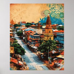 Streetscape van Sri Lanka Poster