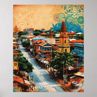 Streetscape van Sri Lanka Poster