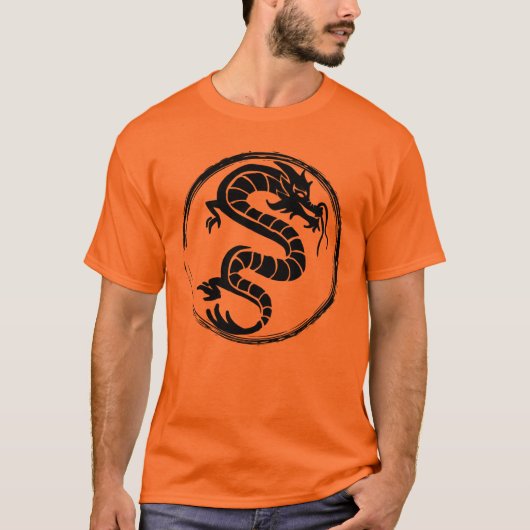 Streetwear Black Dragon op T-shirt (Voorkant)