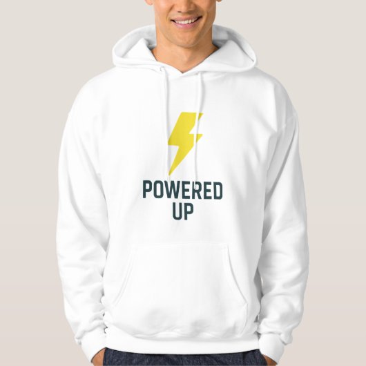 Streetwear Hoodie – POWERED UP for Energy (Voorkant)