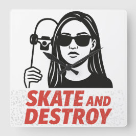 Streetwear met vrijheid en scherpte. vierkante klok